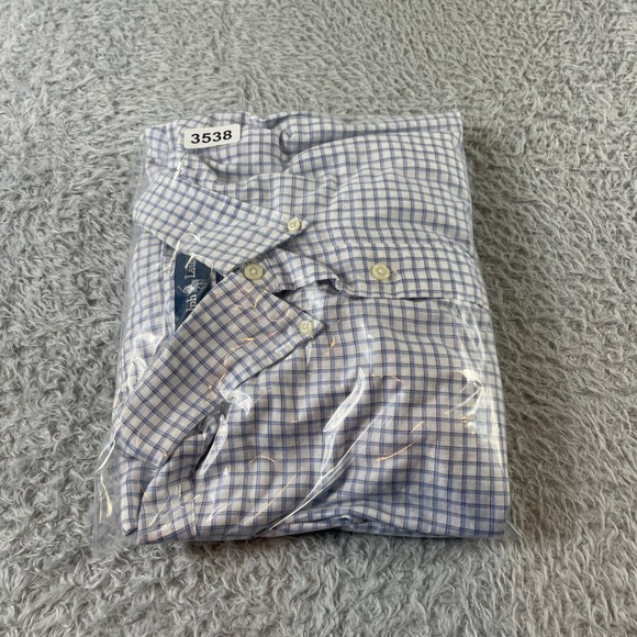 Ralph Lauren Yarmouth Gingham Button Down Shirt Long Sleeve Mens 17 1/2 36/37 - Picture 10 of 10